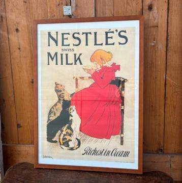 Poster Nestle's Swiss Milk in lijst 53 cm x 73,5 cm beschikbaar voor biedingen