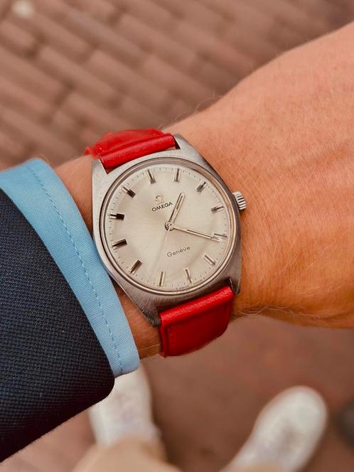 Vintage Omega Geneve (mechanisch), Sieraden, Tassen en Uiterlijk, Horloges | Antiek, Omega, Staal, 1960 of later, Ophalen of Verzenden