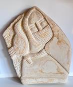 Hand Carved Stone - Man and Bird Motif, Ophalen of Verzenden