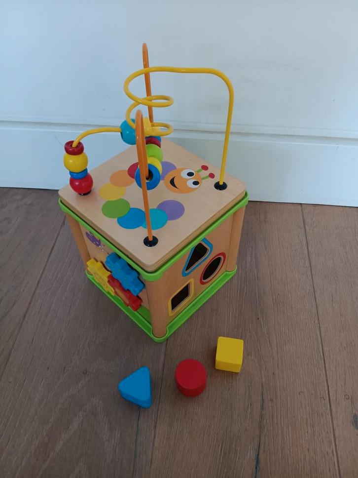Multifunctionele houten speelgoed kubus, Kinderen en Baby's, Speelgoed | Educatief en Creatief, Gebruikt, Puzzelen, Rekenen, Ontdekken