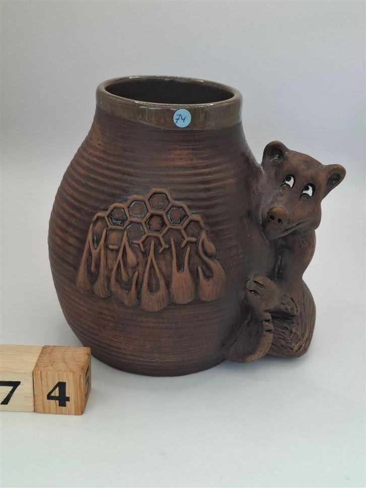 Honingpot nr. 074, gemerkt OV, hoog ong. 14 cm, gaaf, Huis en Inrichting, Keuken | Servies, Zo goed als nieuw, Overige typen, Overige stijlen