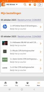 Verschillende voucher codes 2€/pst, Tickets en Kaartjes, Kortingen en Cadeaubonnen, Kortingsbon