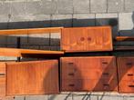 teak houten wandmeubel 380 cm, Ophalen, Overige materialen, Gebruikt, Met deur(en)