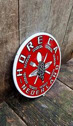 Emaille bord Horeca-Nederland Langcat Bussum, new old stock., Reclamebord, ., Ophalen of Verzenden, Zo goed als nieuw