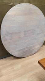 Rond grijs mangohouten tafelblad van 150cm doorsnee