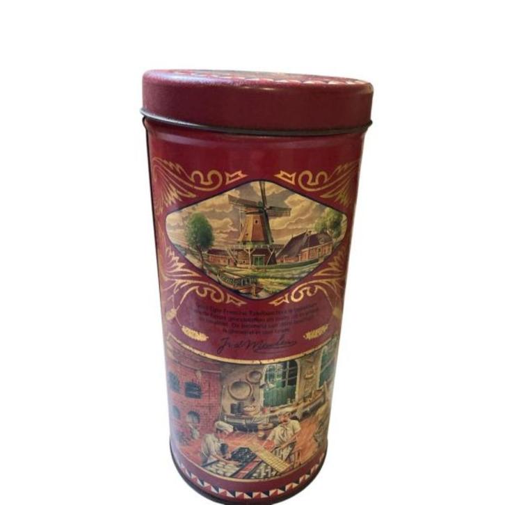 authentiek vintage beschuitblik friese tafelbeschuit 75 jaar, Verzamelen, Blikken, Gebruikt, Overige, Ophalen of Verzenden