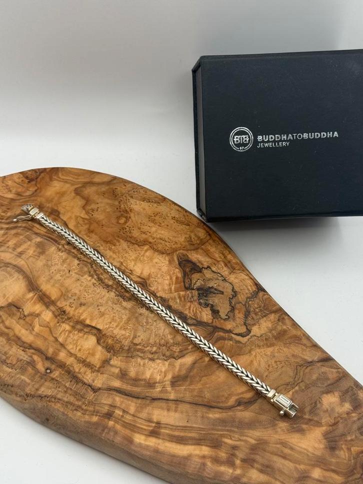 “BARBARA XS” buddha to buddha 20cm, maat: F “GELOLIJST”, Sieraden, Tassen en Uiterlijk, Armbanden, Zo goed als nieuw, Zilver, Zilver