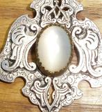 Art deco maansteen kattenoog hanger zilver 950, Sieraden, Tassen en Uiterlijk, Antieke sieraden, Ophalen, Zilver, Hanger, Met edelsteen