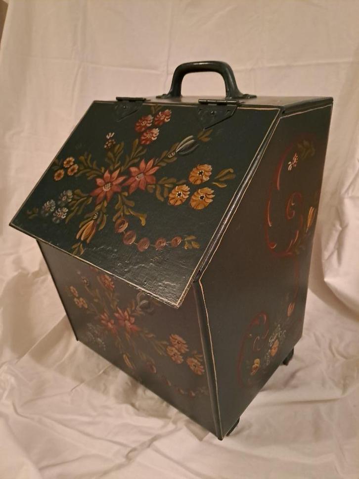 Hindelooper vintage kolenkit - handgeschilderd, Antiek en Kunst, Antiek | Emaille, Ophalen of Verzenden