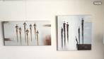 Twee grote schilderijen, mannen en vrouwen modern / abstract, Antiek en Kunst, Ophalen