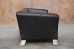 ZGANieuw zwarte leren Rolf Benz 322 design tweezitsbank, Huis en Inrichting, Rolf benz, Rolf benz, Design, 150 tot 200 cm