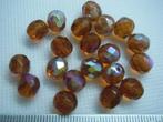 20 glas facet kralen 8mm. bruin AB, Ophalen of Verzenden, Nieuw, Kraal