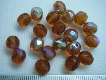 20 glas facet kralen 8mm. bruin AB beschikbaar voor biedingen