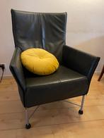 Antraciete fauteuil van Montis, Huis en Inrichting, Fauteuils, Ophalen, Gebruikt, Minder dan 75 cm, Leer