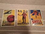 Stalen oude vintage plaatjes voor decor klm, elta,shell, Ophalen of Verzenden, Zo goed als nieuw