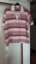 Mooi roze/wit/taupe gestreept shirt van Miss Etam. Mt.56!, Verzenden, Zo goed als nieuw, Korte mouw, Roze
