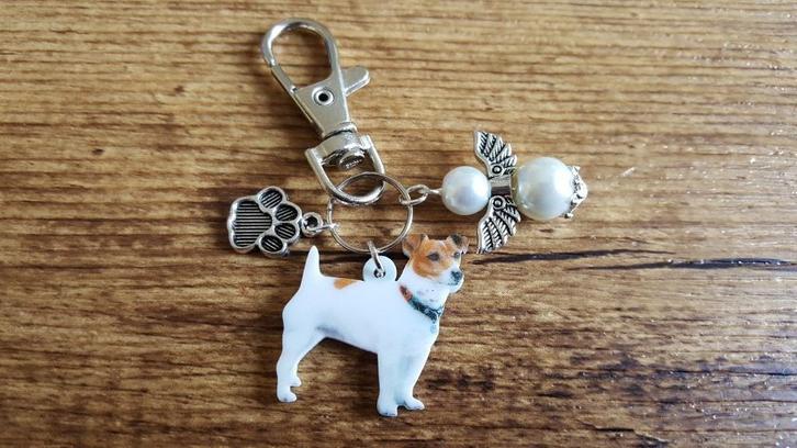 Sleutelhanger Jack russel met beschermengeltje, Verzamelen, Sleutelhangers, Nieuw, Dier of Natuur, Verzenden