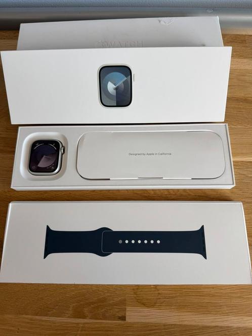 Apple watch series 9 41mm zilver/blauw, Sieraden, Tassen en Uiterlijk, Smartwatches, Zo goed als nieuw, iOS, Blauw, Conditie, Waterdicht