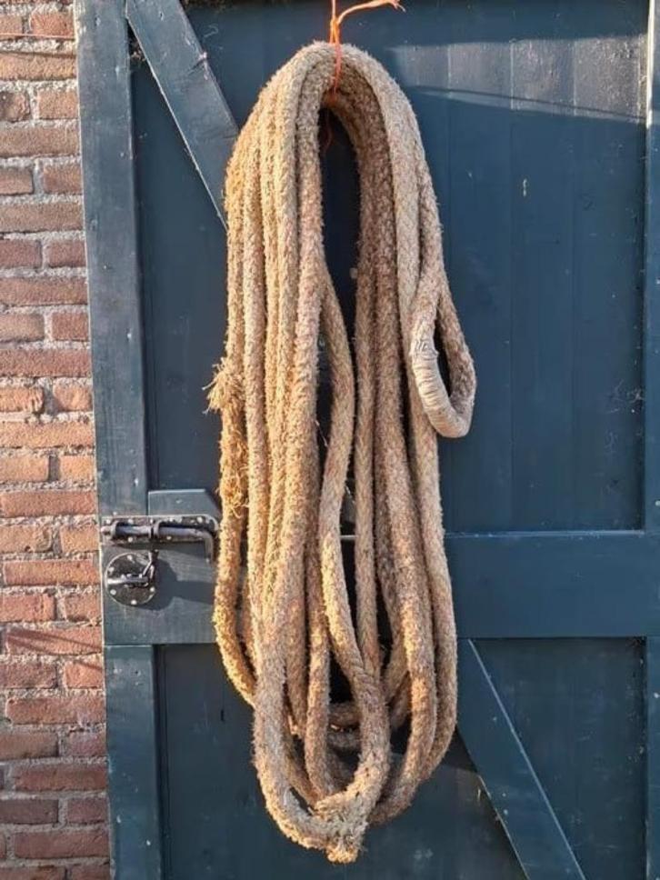Oude Bundel Vintage Scheepstouw Touw, Tuin en Terras, Tuinwanddecoratie, Gebruikt, Ophalen of Verzenden