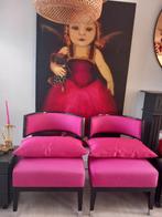 2 stuks exclusieve fauteuils fuchia, Ophalen, Zo goed als nieuw, Minder dan 75 cm, 50 tot 75 cm