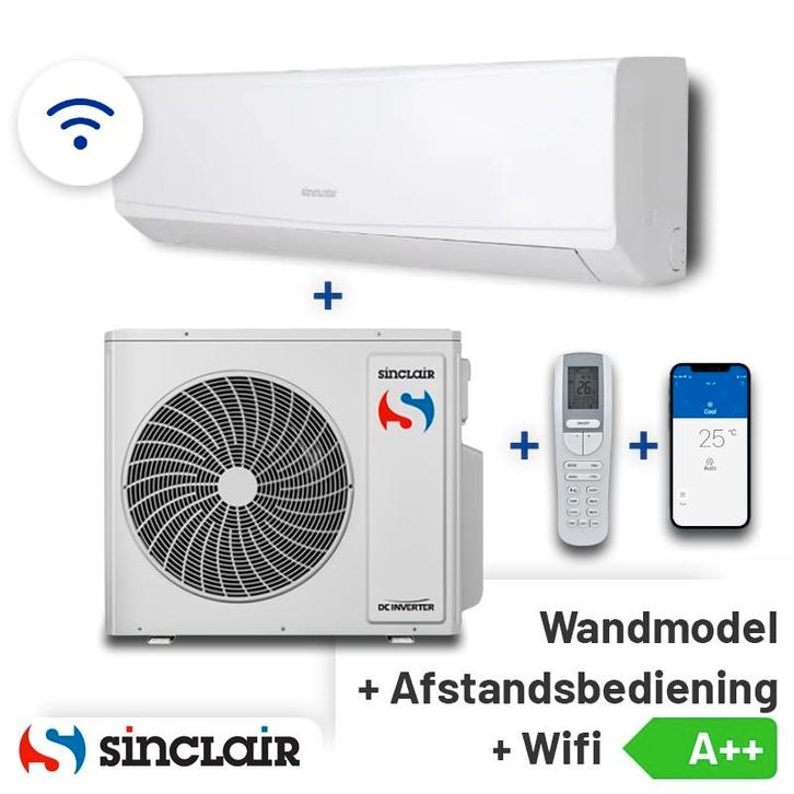 Nieuw in doos! airco sinclar soh-09bik2 wit, Witgoed en Apparatuur, Airco's, Nieuw, Wandairco, Minder dan 60 m³, 3 snelheden of meer