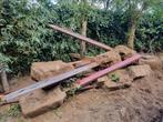 10x stale paal +betonpoer.  Lengte zie afbeelding, Tuin en Terras, Ophalen, Gebruikt, Minder dan 180 cm, Palen