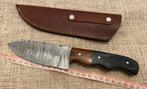 Handgemaakt damast mes – uniek – met leren schede, Ophalen of Verzenden, Nieuw
