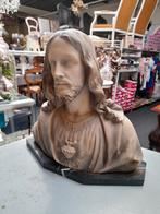 Mooie jezus borst beeld op marmeren plaquette, Antiek en Kunst, Antiek | Religie, Ophalen of Verzenden