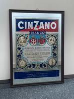 Vintage Reclamebord | Bar spiegel Mancave | Cinzano Bianco, Ophalen of Verzenden, Reclamebord