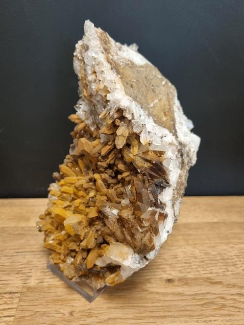 bergkristal cluster bruin, Verzamelen, Mineralen en Fossielen, Mineraal, Ophalen of Verzenden