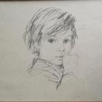Tekening portret van een kind, Antiek en Kunst, Verzenden