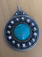 Echt zilver 830 gemerkte Kettinghanger met Larimar edelsteen, Overige voorstellingen, Blauw, Ophalen of Verzenden, Zo goed als nieuw