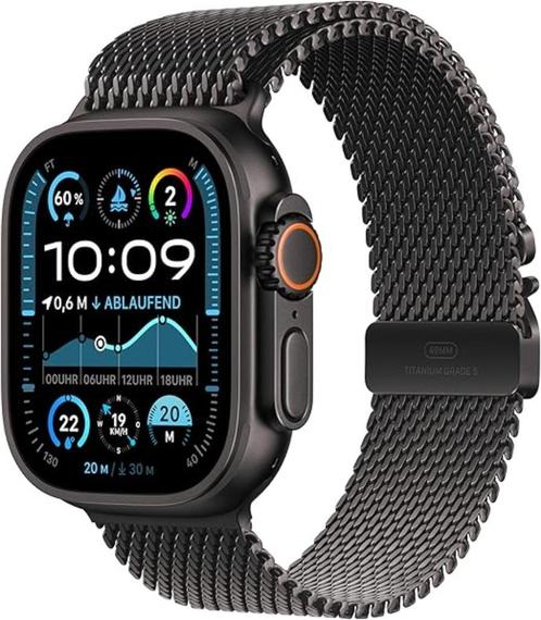 Apple Watch Ultra 2 49mm Titanium Black Milanese Band (S), Telecommunicatie, Overige Telecommunicatie, Nieuw, Ophalen of Verzenden