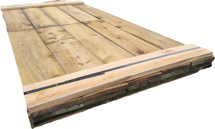 Planken geïmpregneerd  +/- 2.0x19.5 cm- nr: TP626, Tuin en Terras, Palen, Balken en Planken, Nieuw, Planken, 250 cm of meer, Ophalen