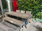 Rough teakhouten tuinset, Ophalen, Gebruikt, Teakhout