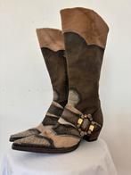 unique vintage cowboy boots, Hoge laarzen, Bruin, Verzenden, Zo goed als nieuw