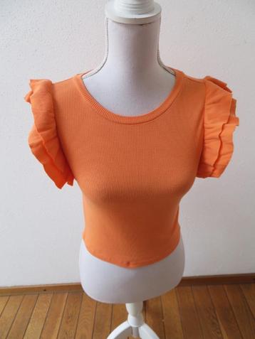 J68 ZARA nieuwe aansluitende korte top oranje M = 36		 beschikbaar voor biedingen