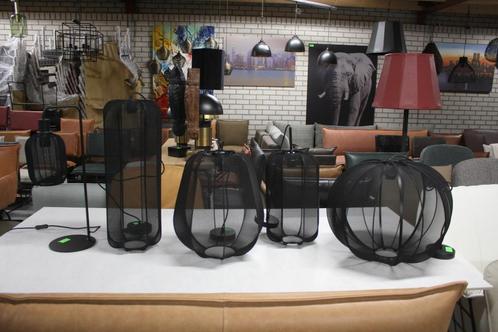 5x sfeervolle zwarte hanglamp Light&Living transparant stof, Huis en Inrichting, Lampen | Hanglampen, Zo goed als nieuw, Stof