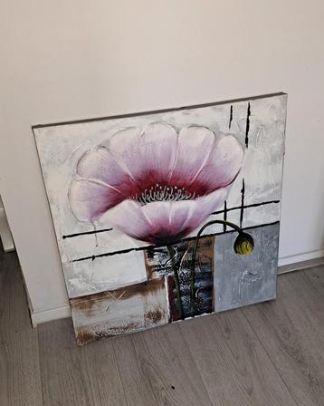 Mooi schilderij met Bloem 60x60cm beschikbaar voor biedingen