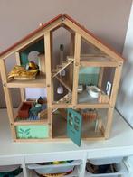 Hema Houten Poppenhuis met Meubels, Kinderen en Baby's, Speelgoed | Poppenhuizen, Ophalen, Zo goed als nieuw, Poppenhuis