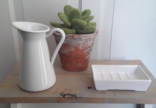 Keramieken zeepbakje - wit - brocant - landelijk (nieuw), Huis en Inrichting, Woonaccessoires | Overige, Nieuw, Ophalen of Verzenden