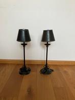 Schemerlampjes met leren lampenkap, Huis en Inrichting, Lampen | Tafellampen, Ophalen, Zo goed als nieuw, Minder dan 50 cm