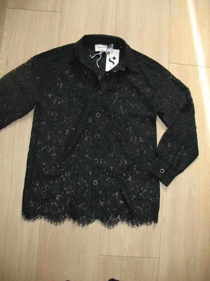 Shoeby Blouse Zwart Kant Maat 36, Kleding | Dames, Blouses en Tunieken, Zo goed als nieuw, Maat 36 (S), Zwart, Ophalen of Verzenden