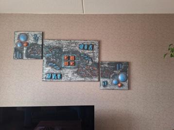 3-delig Abstract Schilderij beschikbaar voor biedingen