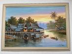 Schilderij uit Thailand, Antiek en Kunst, Ophalen of Verzenden