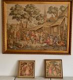 Gobelins 3 stuks ingeraamd verschillende maten 17e eeuw, Antiek en Kunst, Ophalen of Verzenden