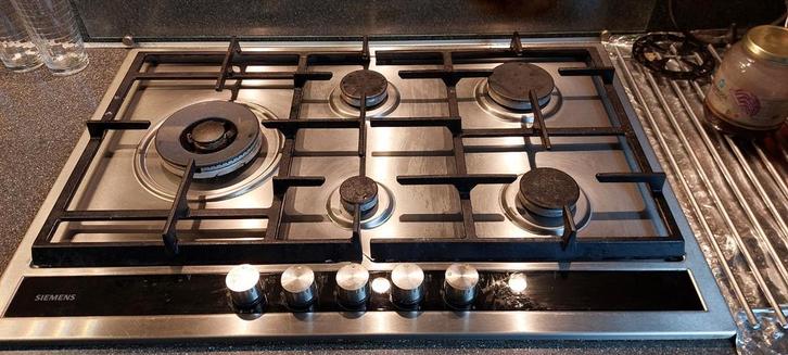 Siemens Gaskookplaat - 5 pits, Witgoed en Apparatuur, Fornuizen, Gebruikt, Inbouw, Gas, 5 kookzones of meer, Minder dan 85 cm