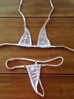 Nieuwe grijze micro mini string bikini S wit, Nieuw, Bikini, Wit, Verzenden