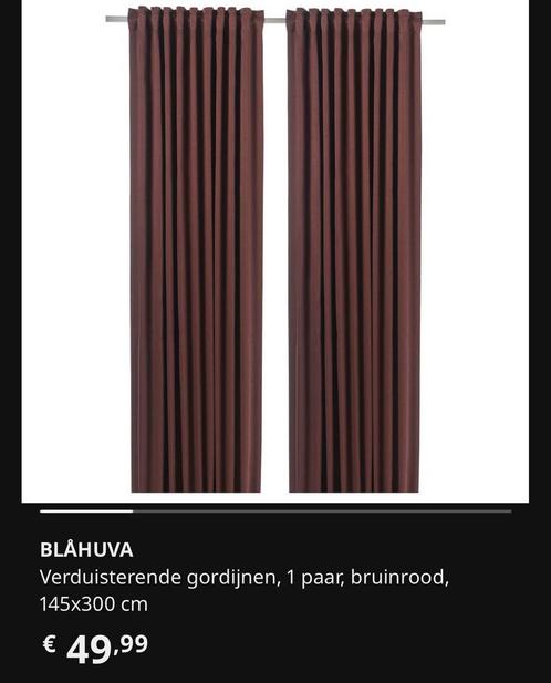 GEZOCHT: IKEA BLÅHUVA bruinrood, Huis en Inrichting, Stoffering | Gordijnen en Lamellen, Bruin, Rood, Ophalen of Verzenden