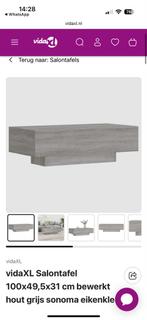 vidaXL Salontafel Grijs Sonoma Eikenkleur 100x49,5x31cm, 50 tot 100 cm, 100 tot 150 cm, Eikenhout, Nieuw